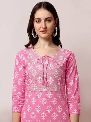 Pink printed cotton salwar 5