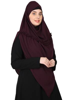 Nazneen Frill around shoulder, Triangle instant ready to wear tie at back Trendy Hijab 3