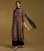 Black Printed Kurta Set by RITU KUMAR
