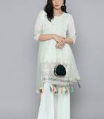 Light-green embroidered georgette salwar