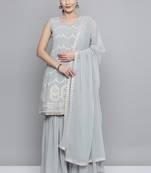 Grey sequins georgette salwar