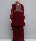 Maroon sequins georgette salwar