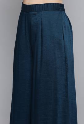 Teal-blue sequins silk blend salwar 5