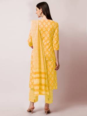 Mustard PRINTED COTTON SALWAR STITCHED 3