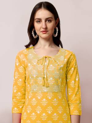 Mustard PRINTED COTTON SALWAR STITCHED 4