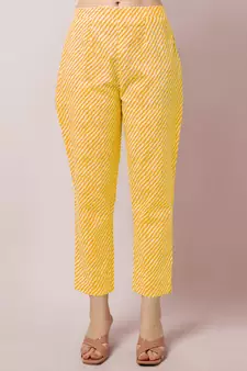 Mustard PRINTED COTTON SALWAR STITCHED