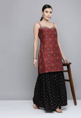 Maroon mirror silk blend salwar 1