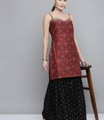 Maroon mirror silk blend salwar