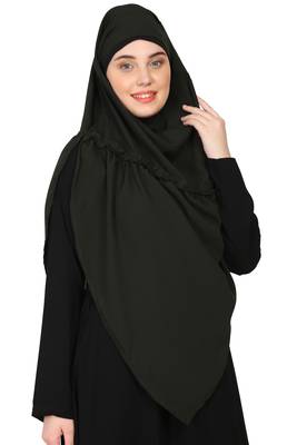 Nazneen Frill around shoulder, Triangle instant ready to wear tie at back Trendy Hijab 3