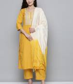 Yellow sequins silk salwar
