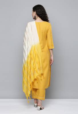 Yellow sequins silk salwar 3