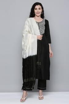 Black sequins silk salwar