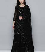 Black embroidered georgette salwar