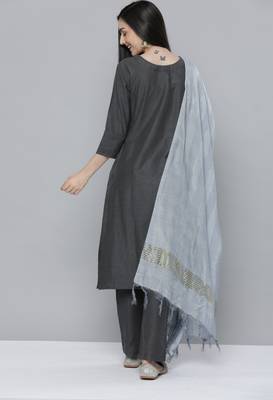 Grey embroidered cotton salwar 3