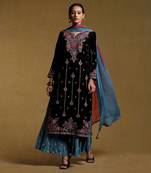Black Embroidered Kurta Set by RITU KUMAR