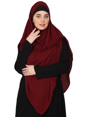 Nazneen Frill around shoulder, Triangle instant ready to wear tie at back Trendy Hijab 1