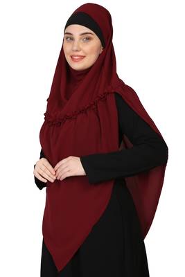 Nazneen Frill around shoulder, Triangle instant ready to wear tie at back Trendy Hijab 2