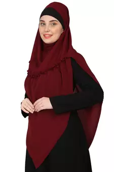 Nazneen Frill around shoulder, Triangle instant ready to wear tie at back Trendy Hijab