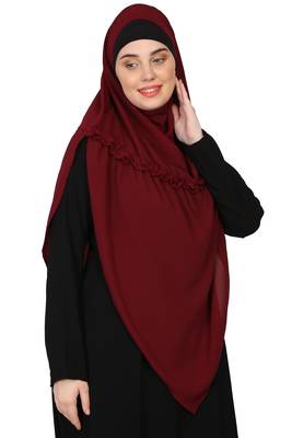 Nazneen Frill around shoulder, Triangle instant ready to wear tie at back Trendy Hijab 3