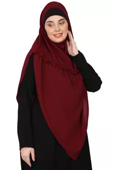 Nazneen Frill around shoulder, Triangle instant ready to wear tie at back Trendy Hijab