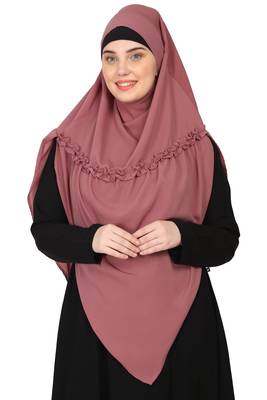 Nazneen Frill around shoulder, Triangle instant ready to wear tie at back Trendy Hijab 1