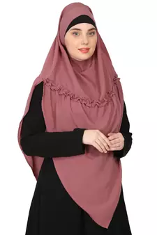 Nazneen Frill around shoulder, Triangle instant ready to wear tie at back Trendy Hijab