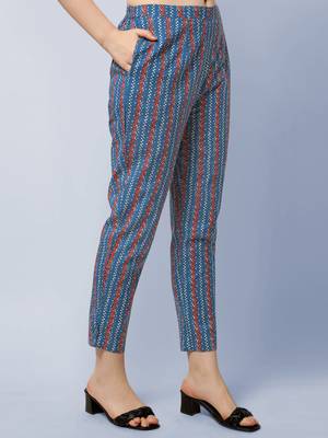 BLUE PRINTED COTTON SALWAR STITCHED 5