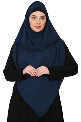 Nazneen Frill around shoulder, Triangle instant ready to wear tie at back Trendy Hijab 1