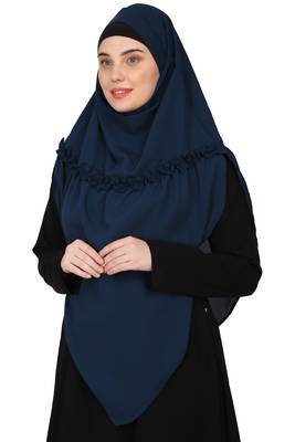 Nazneen Frill around shoulder, Triangle instant ready to wear tie at back Trendy Hijab 2
