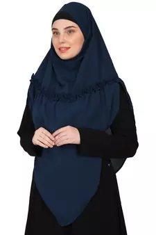Nazneen Frill around shoulder, Triangle instant ready to wear tie at back Trendy Hijab