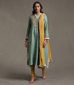 Green Embroidered Kurta Set by RITU KUMAR
