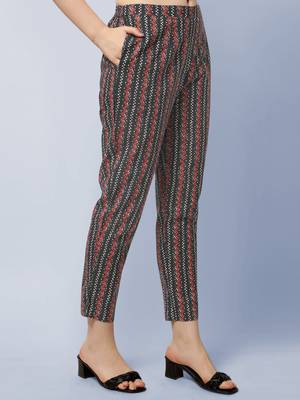 BLACK PRINTED COTTON SALWAR STITCHED 5
