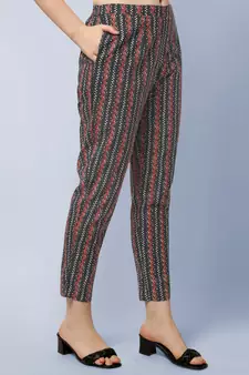 BLACK PRINTED COTTON SALWAR STITCHED