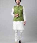 Hangup 3Pc Kurta Pyjama and Nehru jacket Set for men's