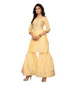 Beige gotta patti chanderi salwar