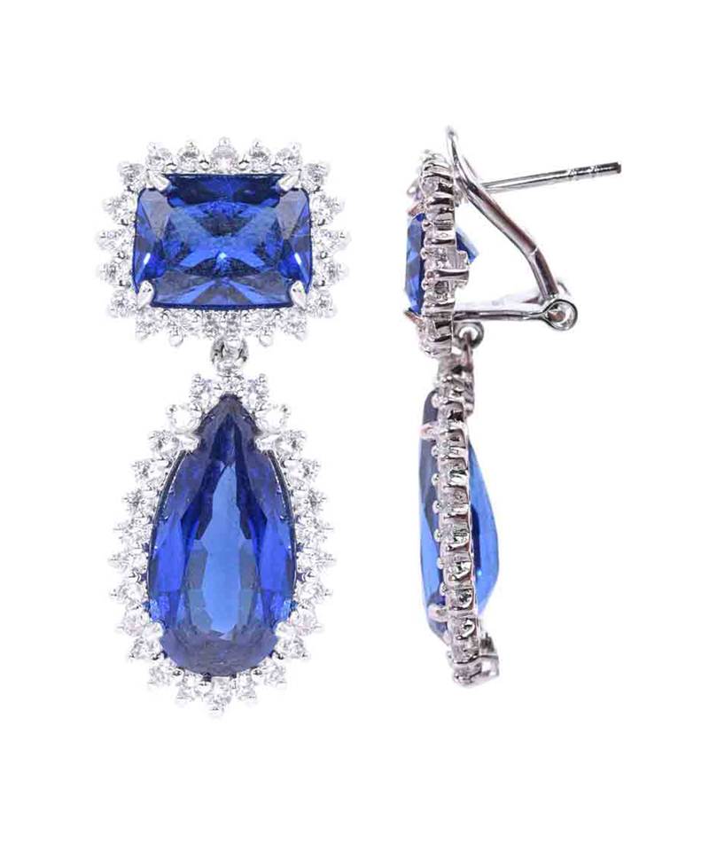 Green 3 Row Solitaire Necklace With Emerald Pendants And Earrings