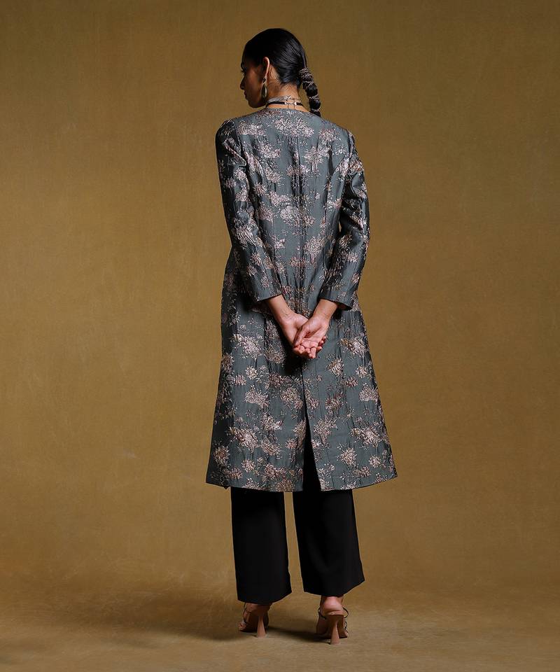 RITU KUMAR Green Lurex Long Jacket