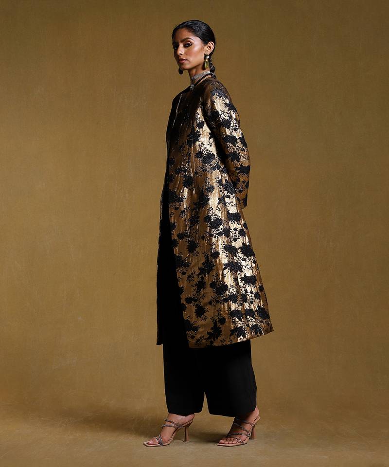 RITU KUMAR Gold Lurex Long Jacket