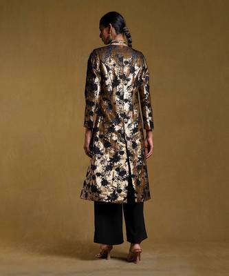 RITU KUMAR Gold Lurex Long Jacket 4
