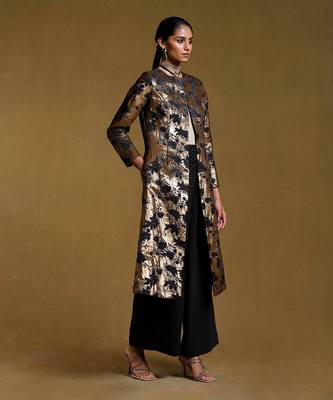 RITU KUMAR Gold Lurex Long Jacket 5