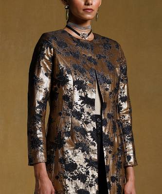 RITU KUMAR Gold Lurex Long Jacket 6