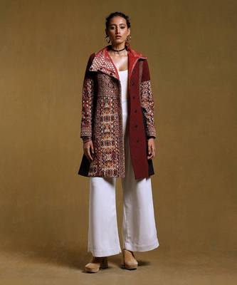 Black Printed Jacket by RITU KUMAR 1