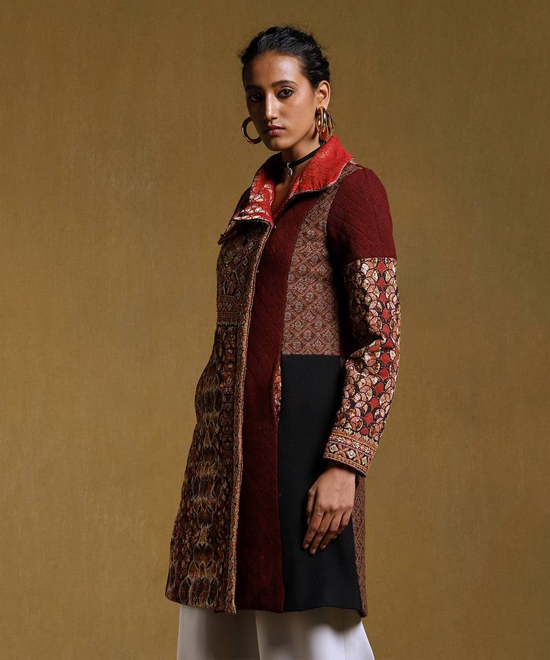 Black Printed Jacket by RITU KUMAR