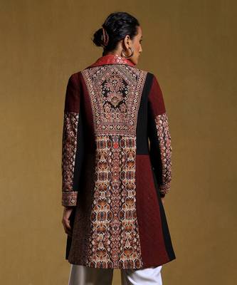 Black Printed Jacket by RITU KUMAR 5