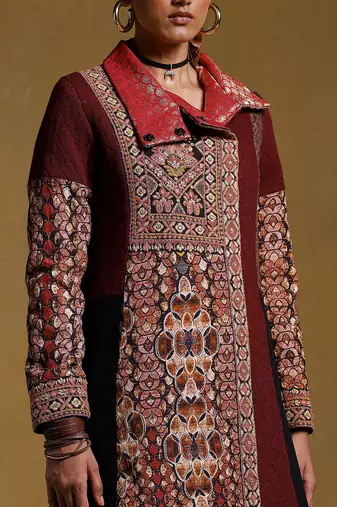 Black Printed Jacket by RITU KUMAR