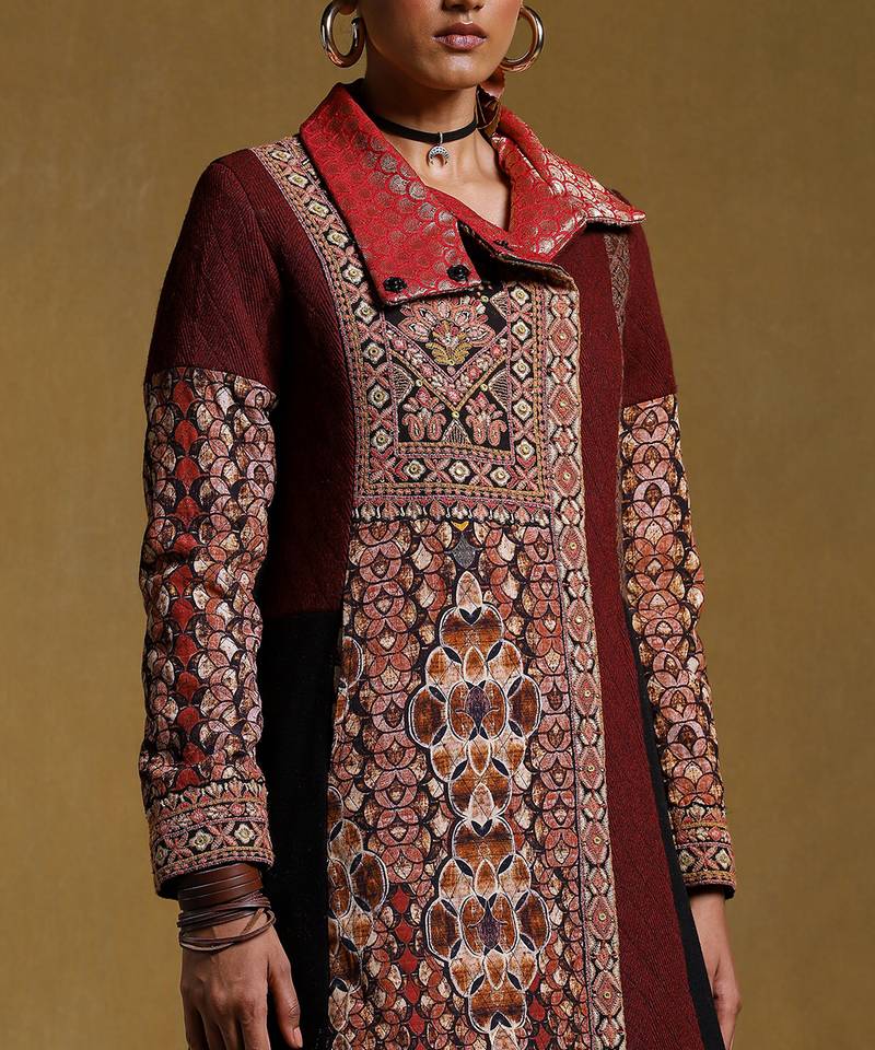 Black Printed Jacket by RITU KUMAR