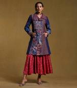Navy Paisley Print Jacket by RITU KUMAR