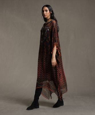 Black Printed Kaftan With Inner by RITU KUMAR 2