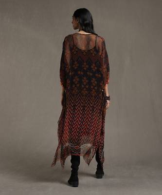 Black Printed Kaftan With Inner by RITU KUMAR 4