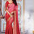 Red and Pink Plain Silk saree with blouse